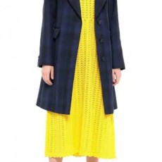 루나에비뉴7 MM6 메종 마르지엘라 절개 체크 코트 여성 아우터