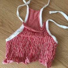 제니하츠 체크 크롭 강아지 나시티 (라지)