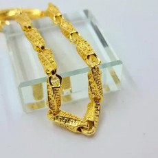 실중량 27돈 100%실제금 도금 광폭 베르패턴 대나무 목걸이