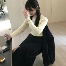 쇼드마켓 슬림골지니트 레몬