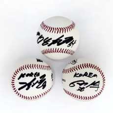양현종, 안치홍, 임기영 친필 싸인볼(2018 아시안게임 공인구)