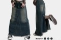 에이블리 뒷트임 A라인 데님 롱스커트 Y2k 빈티지 진청 치마