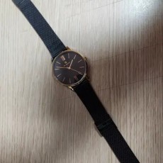 OST 블랙 골드 손목시계 쿼츠