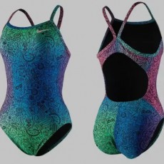 나이키 스윔 하이드라스트롱 조이풀 두들 레이서백 수영복 쿨 멀티