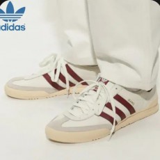 245 아디다스 진스 화이트 버건디 레드 스니커즈