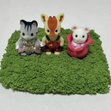 핸드메이드) 뜨개 잔디 티코스터