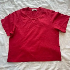 후왓웨어 REW 수피마코튼 체리레드 티 (1사이즈/새상품)