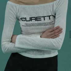 큐리티 레터링 티셔츠 새상품 (화이트)