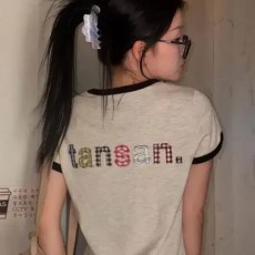 새상품) 탄산마그네슘 반팔 아플리케 링거 티셔츠 아이보리 (우먼)