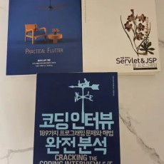 웹프로그래밍,코딩인터뷰완전분석,플러터실무개발 거의 새책