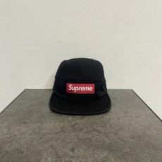 슈프림 워시드 블랙 레드 박스로고 캠프캡 모자