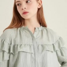 SJSJ 에스제이 레이온 러플 블라우스