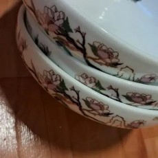 빈티지 궁모란꽃 도자기 찬기접시 3개