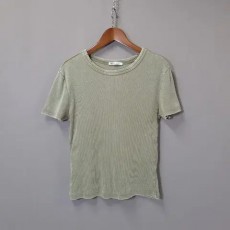 ZARA 다운 카키 데미지 티