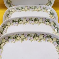 빈티지 행남사 들꽃리스 타원접시 4장일괄,