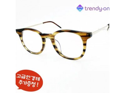 [추가증정]트랜디온 호피브라운 뿔테 안경점 안경테 t-kn19ht 새제품